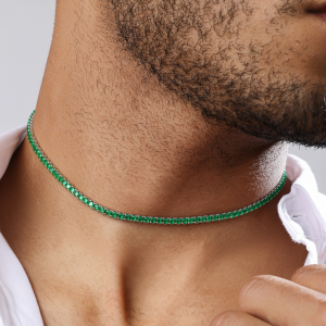 Classic Tennis Chain 3mm 16 inch - Emerald