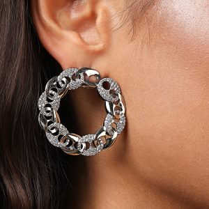 KRAÉE Cuban Link Earrings - White
